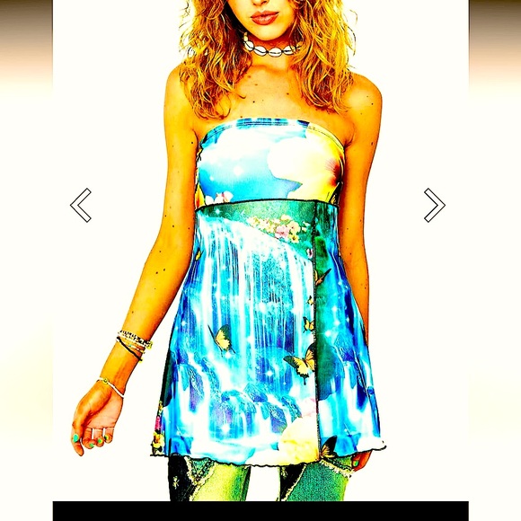 🏷️ BNWT Delia’s/Dolls Kill Fairy Garden Layered Tube Top ~ Lg. - Picture 2 of 7